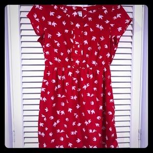 Red bird dress